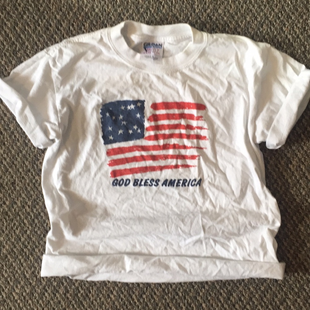God Bless America cropped tee